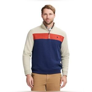 NWT- IZOD Advantage Performance quarter zip fleece sweater Sz XL Heathered Camel